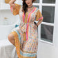 Plus Size Floral Tied Short Sleeve Midi Dress