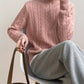 Cable-Knit Half Zip Long Sleeve Sweater