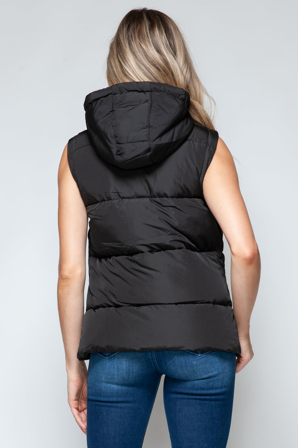 Snobbish Snap and Zip Closure Hooded Vest *