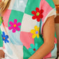 BiBi Flower Patch Checkered Sweater Vest - Brand BiBi