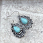 Artificial Turquoise Alloy Teardrop Dangle Earrings