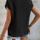 Cutout Round Neck Short Sleeve Top