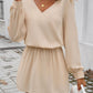 Cutout V-Neck Long Sleeve Mini Dress