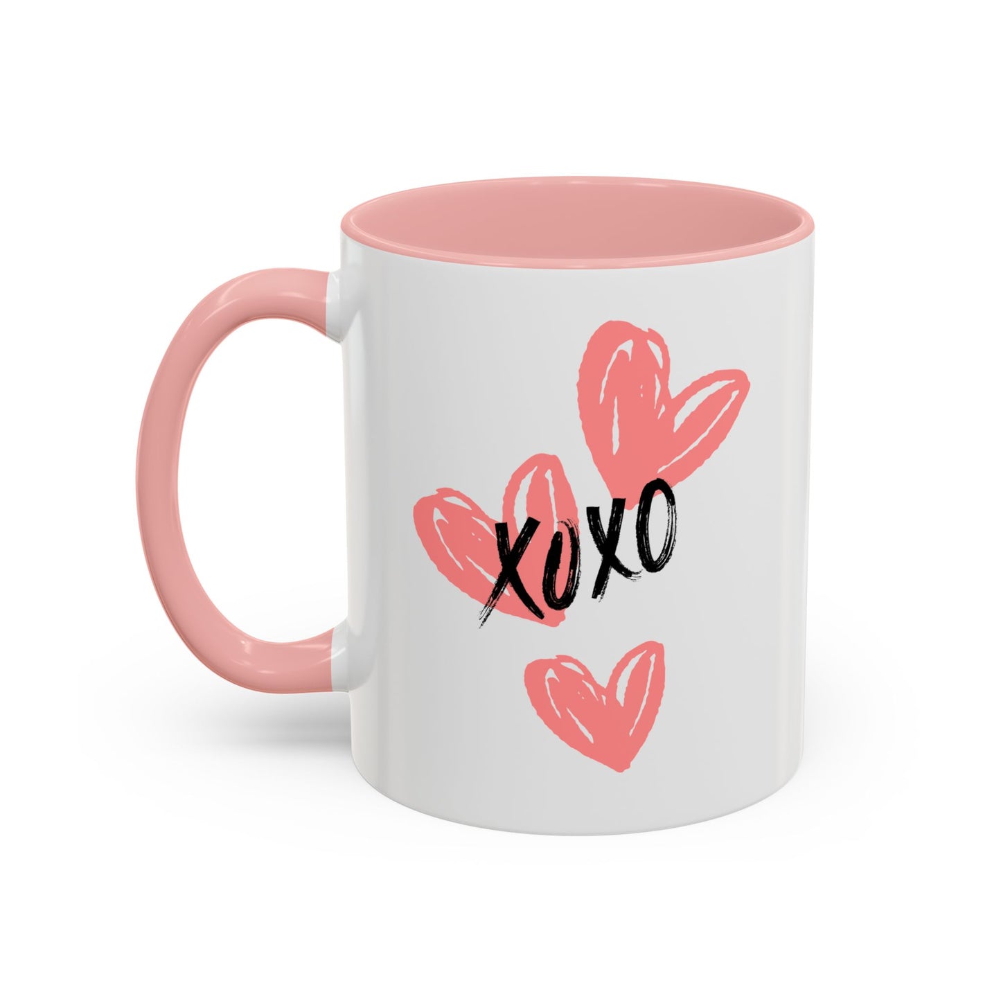 Heart XOXO Accent Coffee Mug (11, 15oz) | Made to Order