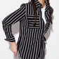 Striped Collared Neck Long Sleeve Shirt
