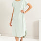 HYFVE Short Sleeve High-Low Slit Midi Dress