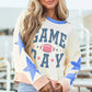 GAME DAY Star Patch Round Neck Long Sleeve Sweatshirt