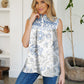 Frill Printed Mock Neck Top