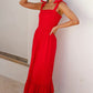 Ruffled Smocked Ruffle Hem Sleeveless Dress