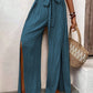 Tied Slit Wide Leg Pants