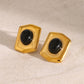 18K Gold-Plated Stainless Steel Agate Earrings