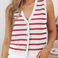 Striped V-Neck Knit Vest