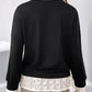 Perfee Faux Layered Contrast Long Sleeve Sweatshirt