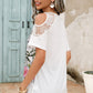Lace Detail Round Neck Cold Shoulder Blouse