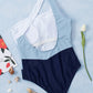 SaltyBea Full Size Cutout Color Block Sleeveless One-Piece Swimwear