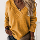 V-Neck Long Sleeve Knit Top