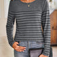 Striped Round Neck Long Sleeve T-Shirt