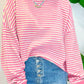 Striped Round Neck Long Sleeve Sweatshirt
