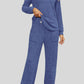 Ribbed Long Sleeve Top and Pocketed Pants Set