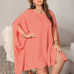 Plus Size Round Neck Batwing Sleeve Mini Dress