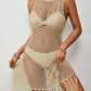 Tassel Hem Hollow Out Sleeveless Cover Up