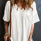 Textured V-Neck Half Sleeve T-Shirt
