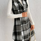 Honey Plaid Button Up Vest Coat