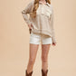 Annie Wear Striped Button Detail Long Sleeve Polo Top