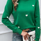 Devine Lace Detail Heart Long Sleeve Sweater