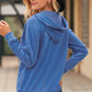 Lace-Up Dropped Shoulder Hoodie