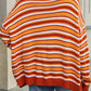 Striped Mock Neck Long Sleeve Sweater