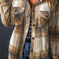 Plaid Button Up Long Sleeve Shacket