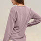Double Take Striped Notched Long Sleeve T-Shirt