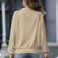 Zip Up Collared Neck Raglan Sleeve Jacket