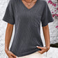 Full Size V-Neck Dropped Shoulder T-Shirt