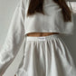 Eyelet Round Neck Top and Shorts Set