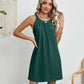 Eyelet Grecian Neck Mini Dress