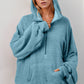 Double Take Half Zip Long Sleeve Hoodie with Kangaroo Pocket
