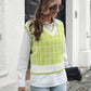 Plaid V-Neck Sweater Vest