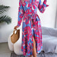Tied Button Up Long Sleeve Dress