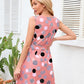 Tied Polka Dot V-Neck Dress