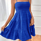 Full Size Smocked Tiered Sleeveless Mini Dress