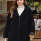 Plus Size Zip Up Long Sleeve Hooded Outerwear