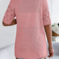 Openwork Open Front Short Sleeve Cardigan