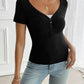 Devine Decorative Button Short Sleeve T-Shirt