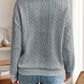 Oblique Zipper Collared Neck Long Sleeve Sweatshirt
