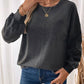 Perfee Pocketed Round Neck Long Sleeve Sweatshirt