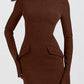 Mock Neck Long Sleeve Mini Dress