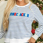 FIRECRACKER Striped Round Neck Long Sleeve Sweatshirt