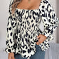 Square Neck Flounce Sleeve Blouse